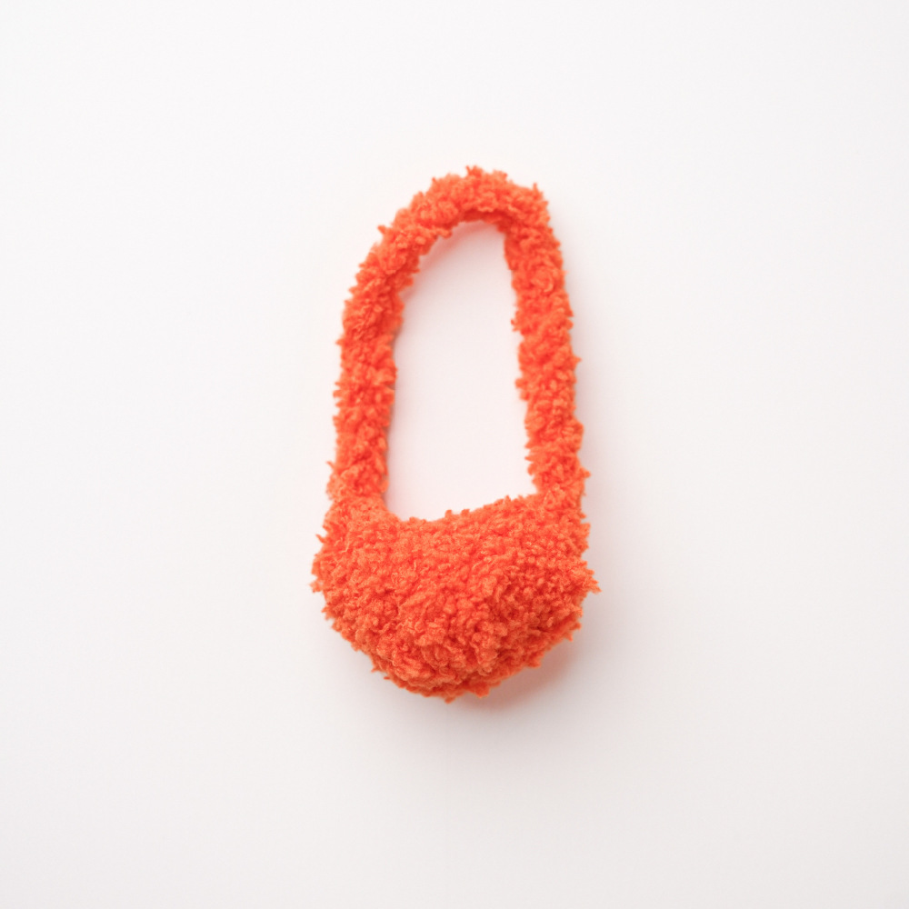 Orange small velvet bag