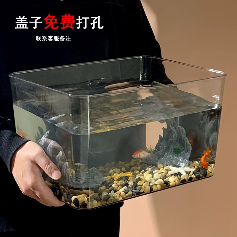 Прозрачный пластиковый аквариум для дома, контейнер для хранения, DIY аквариум для гостиной, аквариум для золотых рыбок, небольшой ландшафтный аквариум для черепах