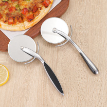 不锈钢披萨刀pizza芝士铲刀薄饼比萨轮刀旋转车轮刀切披萨滚轮刀