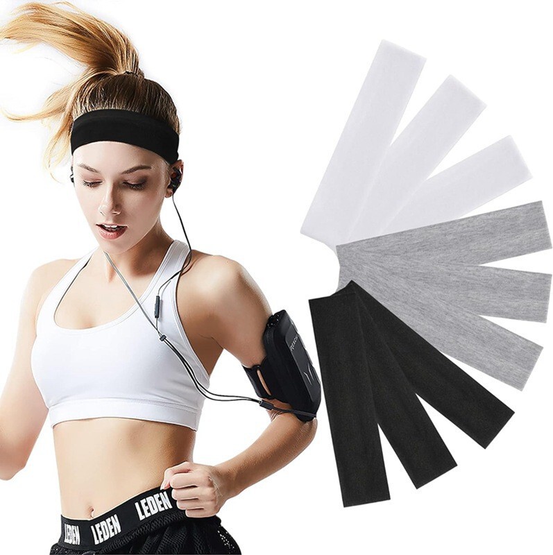 Summer European and American Fitness Hair Band Sweat-absorbent Headband 2024 Cross-border New Knitted Hair Band Simple Solid Color Elastic Headband