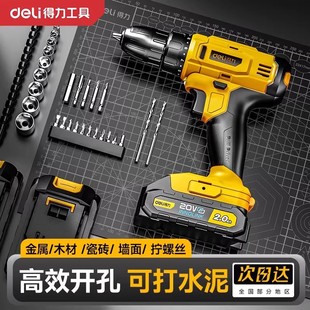 Deli Electric Hand Drill Household Small Wall Electric Drill Multi-Function Lithium Electric Tool Pistol Drill Electric Screwdriver