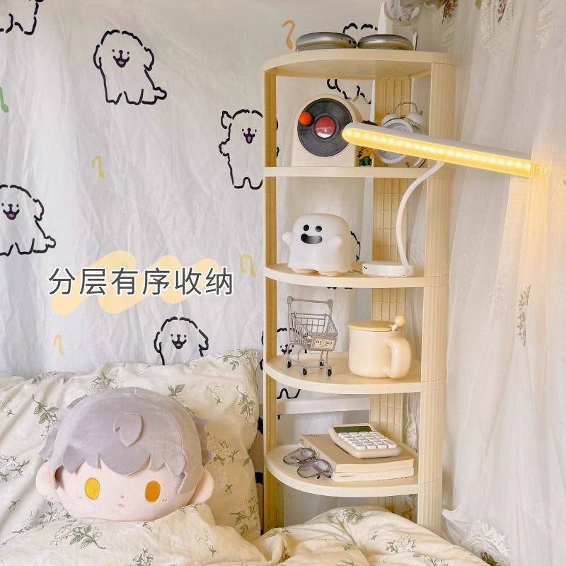 现代简约宿舍转角置物架床上多功能床头架免打孔安装桌面收纳神器|undefined
