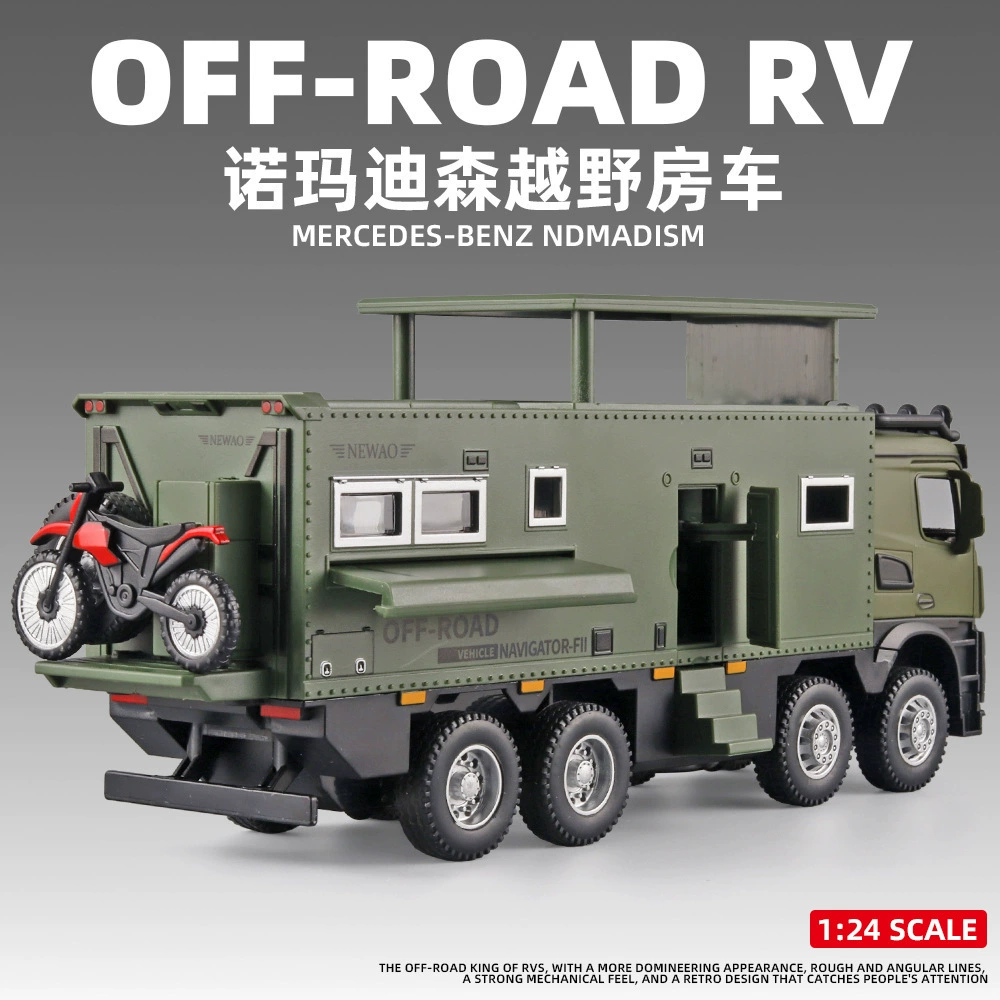 新奥 Warrior, металлический универсальный реалистичный RV с подсветкой и музыкой, игрушка, модель автомобиля, масштаб 1:32