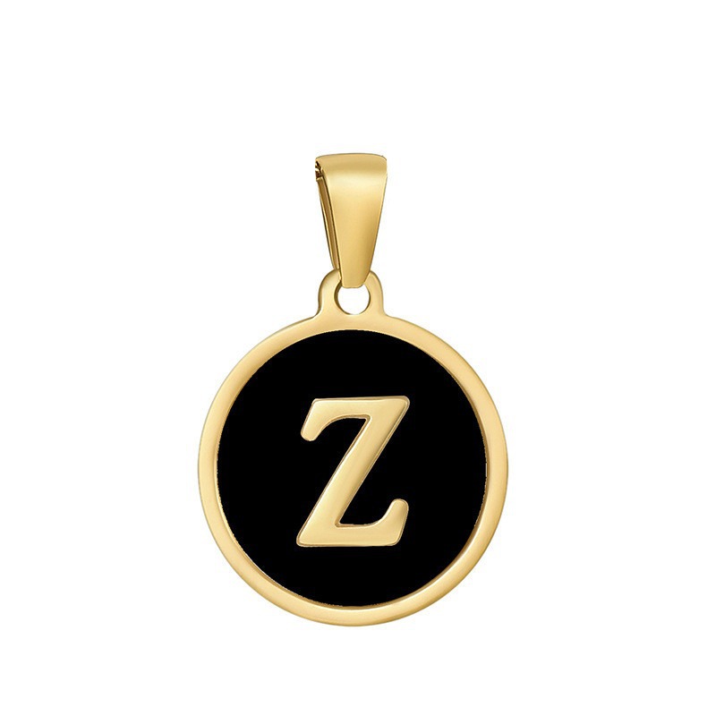 4g Weight Pendant Jewelry Making Type 16mm Jewelry Making Size DIY Jewelry Accessories Classification 1 Piece Quantity 304 Stainless Steel Material Letter, Word Pattern Classic Style Style Enamel, Plating Craft Black Color 1 Piece 16mm 304 Stainless Steel Letter Word Pendant DIY Jewelry Accessories 26
