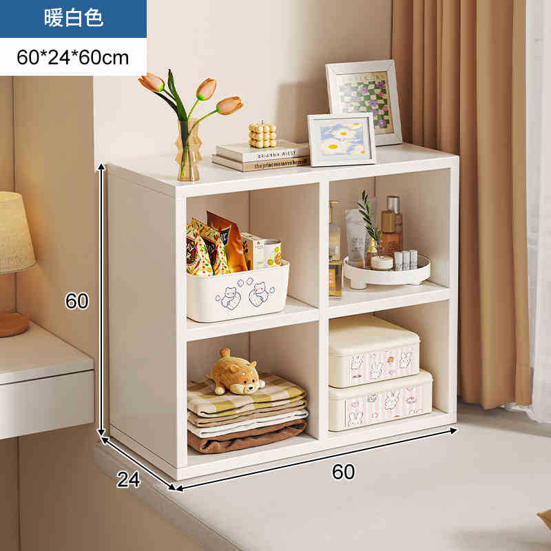 Librería pequeña en el balcón, ventana salediza, estantería, alféizar de la ventana, armario de almacenamiento, armario de almacenamiento, estante dividido de varias capas simple