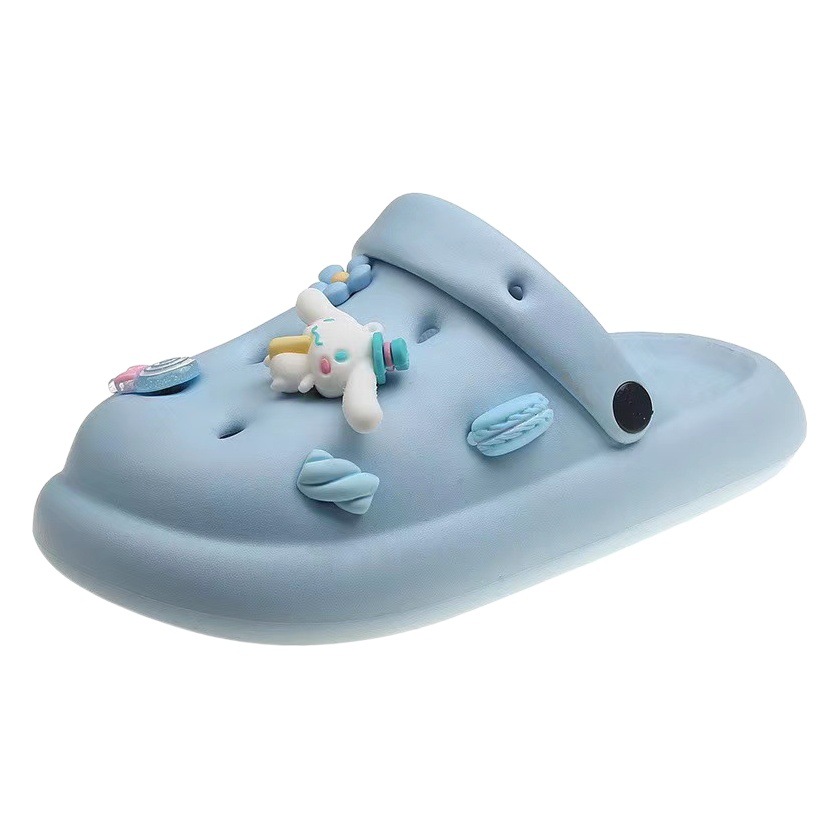 Cheese-Shaped Hole Slippers with Soft Soles for Women, Thick and Comfortable, Summer Slippers with Beach Soles, Cute Cartoon Design