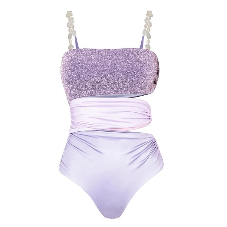 189g Weight Sleeveless Sleeve Length Nylon Fabric Type Women's Elegant Solid Color 1 Piece One Piece Swimwear