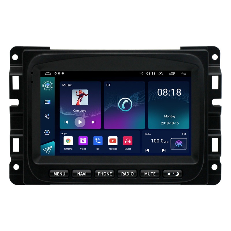 Aplicable al nuevo 13-18 Daqi Ram Android navegación en pantalla grande reproductor Bluetooth de coche de 7 pulgadas con botones