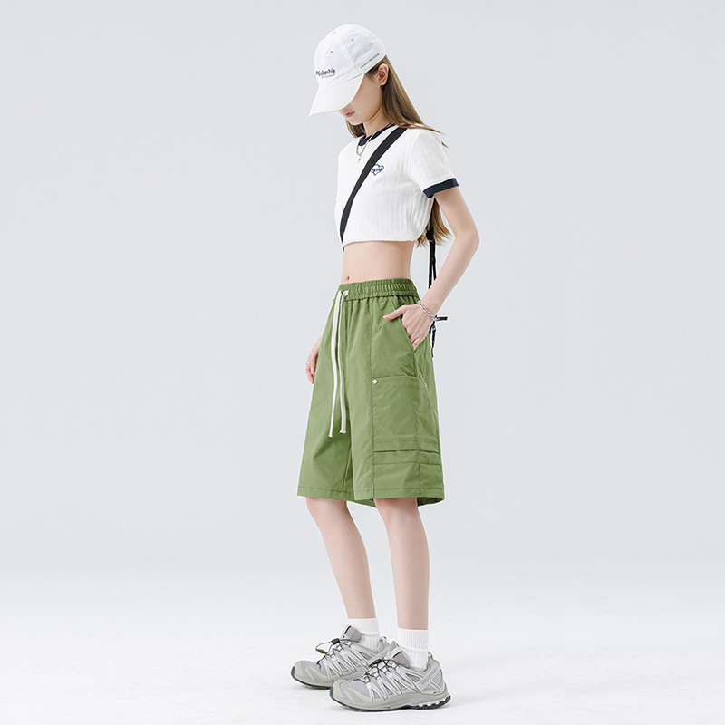 2026 Summer New Trendy Brand Work Shorts Unisex Large Pocket Outdoor Shorts Men's Multi-Pocket Solid Color