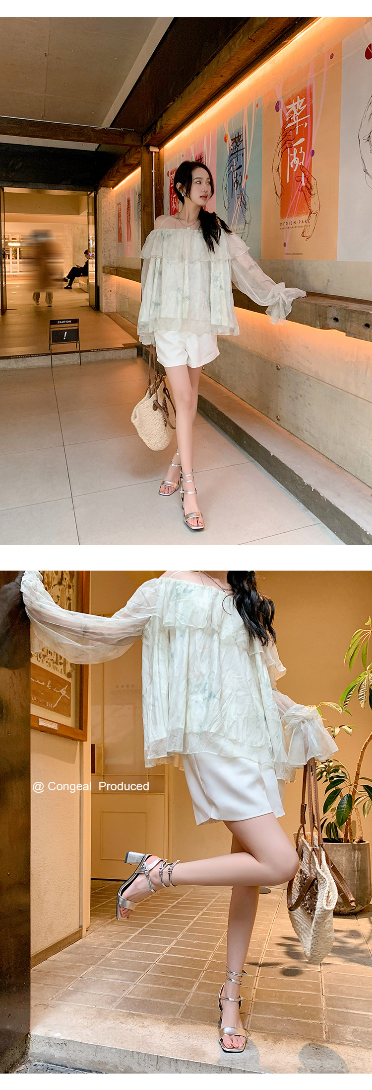 Sandal cao gót nữ quai ngang hở mũi mũi vuông gót vuông — Màu đen chi tiết 19