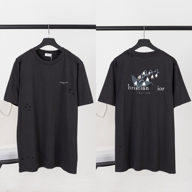 スポットハイバージョン Dijia S25 夏新作刺繍プリント Djia 高級トレンドシリーズカジュアル男女半袖 Tシャツ|undefined
