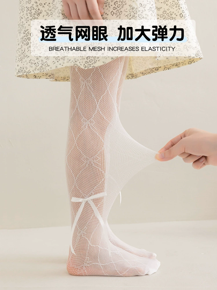 Летние тонкие колготки с бантами, лосины, стиль Lolita