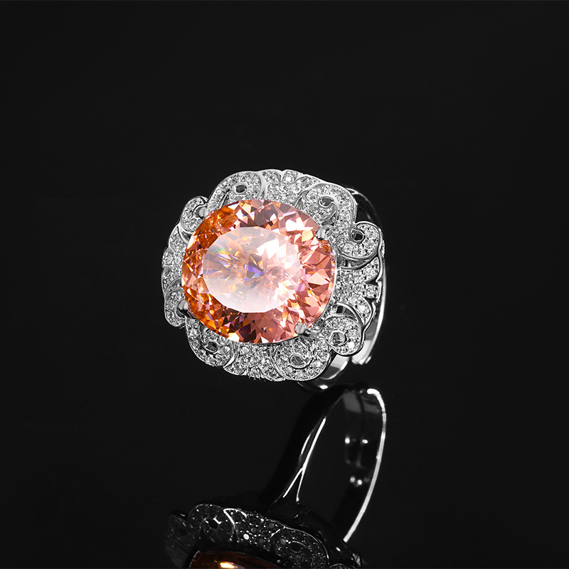 2024 nueva joyería Zhuang Shengsheng fondo de cobre chapado en oro simulación nido de pájaro corte temperamento traje maestro femenino piedra 14*16