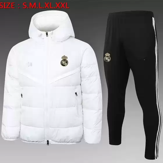 Real Madrid Atletico Madrid Argentina Portugal Winter Cotton Jacket Football Training Clothes Sports Equipment Hat Warm Cotton Clothes