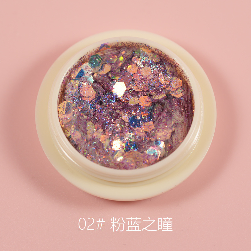 ネットで話題の妖精の瞳ネイルアート用グリッター、新作爆発的な輝きのグラデーショングリッター、大小混合光療法クリスタルエクステンションネイルデコレーション|undefined