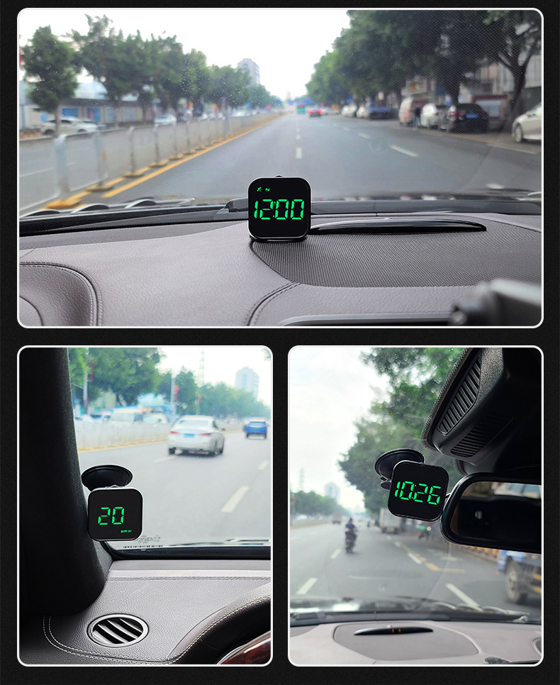 Car Hud Head-Up Display Car Gps Universal Multi-Function Speedometer Compass High-Definition Smart Display