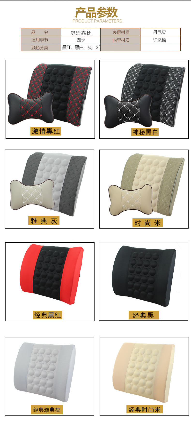 Electric Massage Lumbar Cushion for Car, Waist Support Backrest for Drivers, Comfortable Car Lumbar Support for Summer