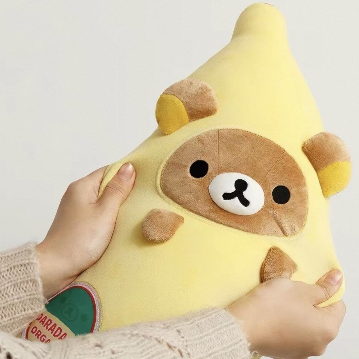 Trendy banana pillow, Rilakkuma long soft plush toy, cute banana-shaped cushion, gift for girls
