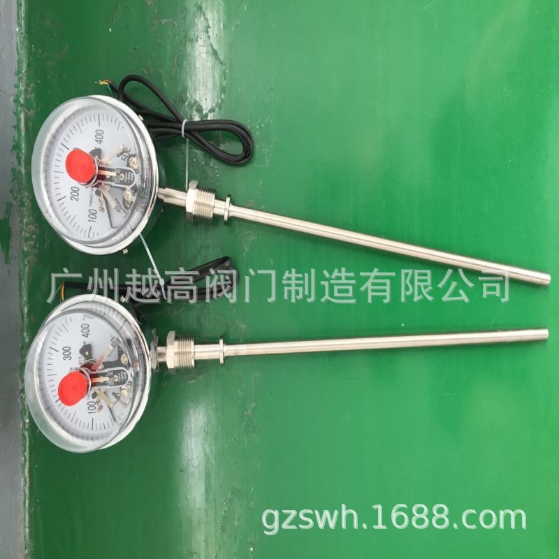不锈钢双金属电接点温度计不锈钢衬四氟金属温度计红旗东亚温度表