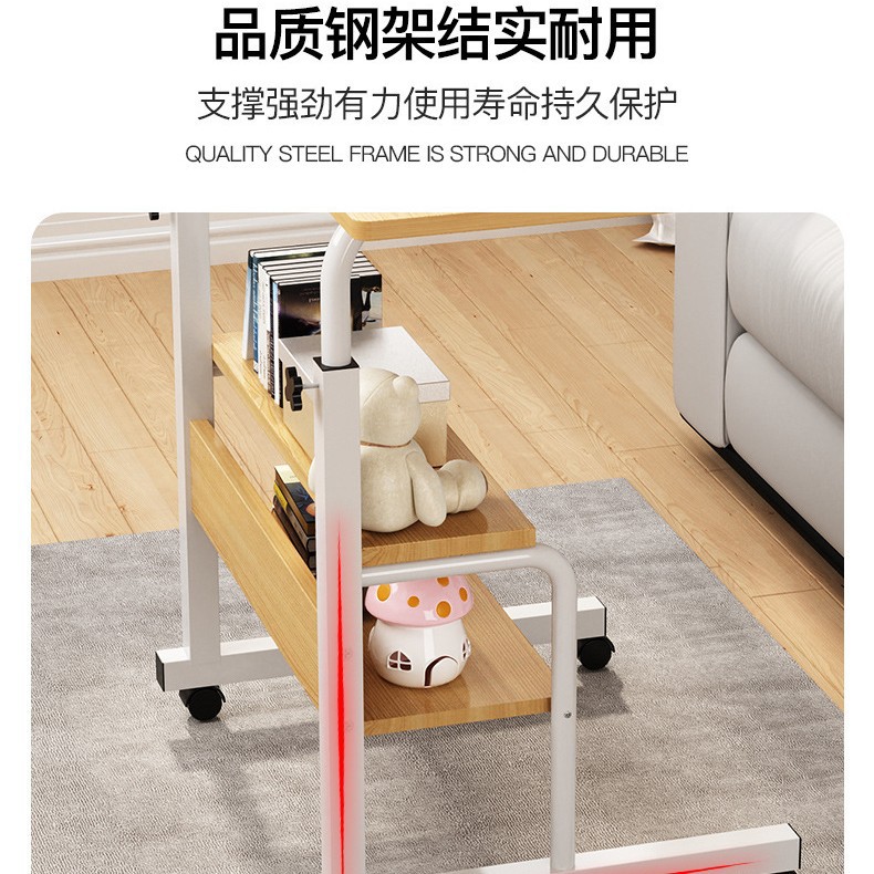 Mesa de elevación mesita de noche móvil simple mesa pequeña dormitorio oficina con estantería Mesa conveniente fábrica al por mayor transfronteriza