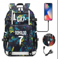 Comercio exterior estrellas de fútbol mochila de moda coreana transfronteriza mochila adolescente USB mochila escolar escolar