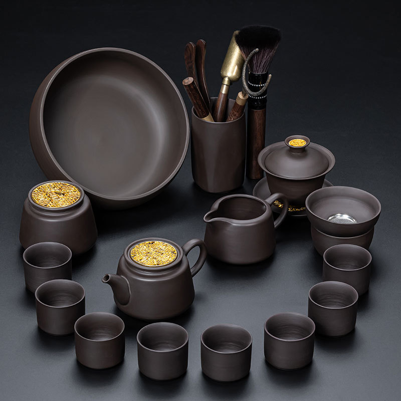 ✲☾☾✲자색점토 16개(오복) 서시찻주전자 - 8잔 + 다도 + 차세척 + 차캔✲☾☾✲