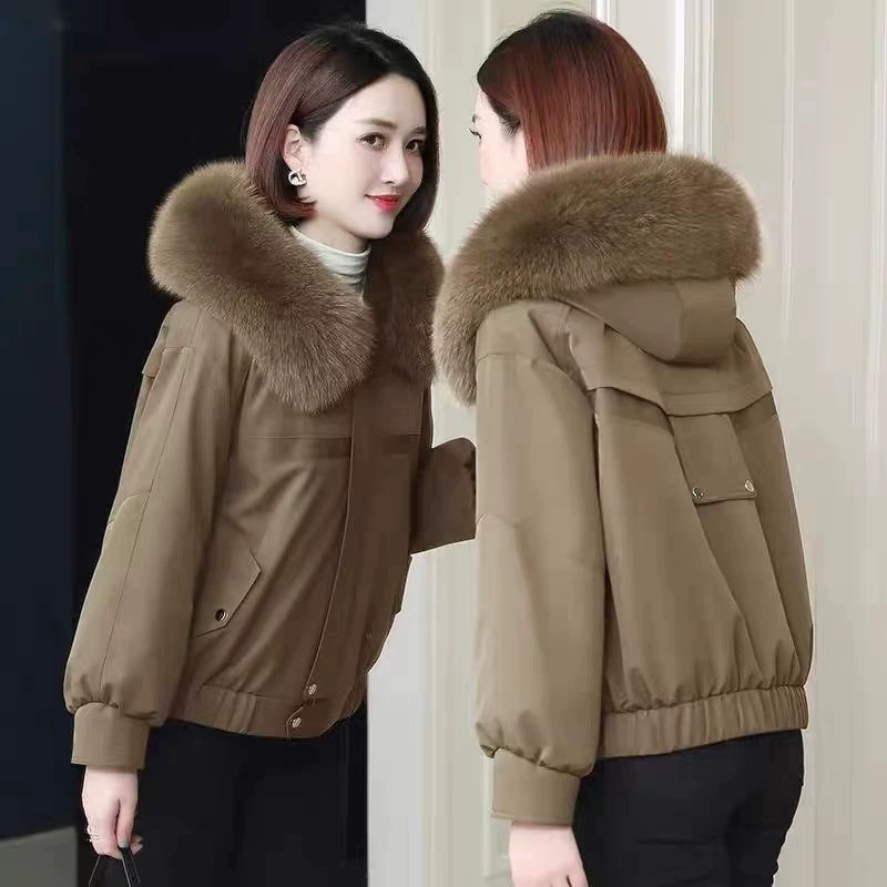 Winter short warm down jacket, for teenagers
