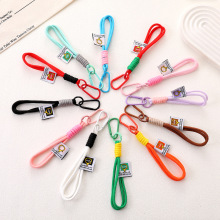 钥匙扣登山扣拼色手机挂绳尼龙编织毛绒玩具挂件背包水杯彩色挂绳