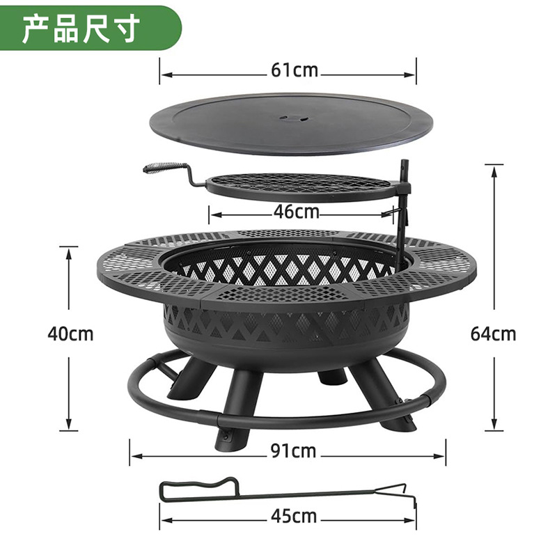 patio calentamiento al aire libre carbón leña tabla de barbacoa horno de madera horno de cocción de té barbacoa multifuncional para el hogar
