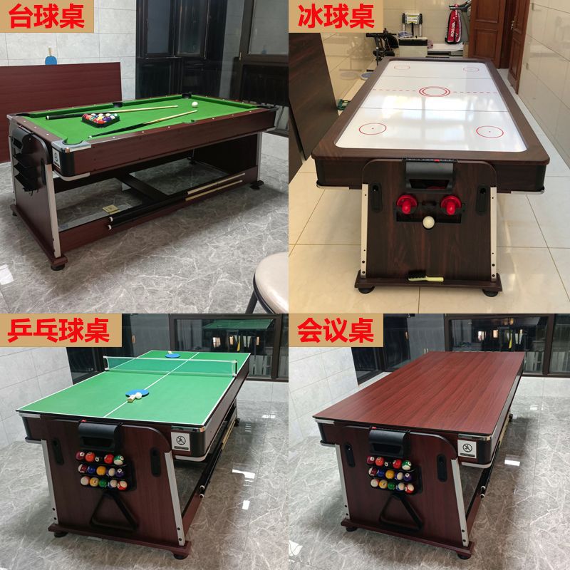 Mesa de billar estándar doméstica negra ocho tabla de retroceso automático mesa de tenis de mesa mesa mesa de comedor multifuncional 3 - en - 1