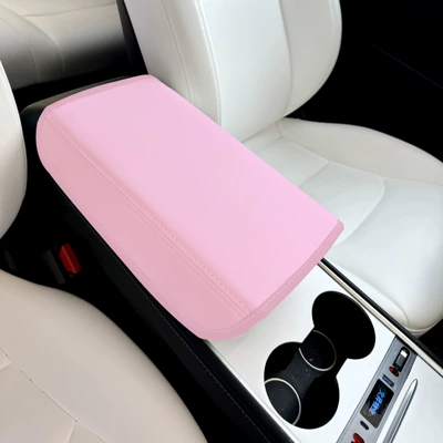 Armrest box pad, Pad Car Central Control Leather - tesla-no-standard-pink