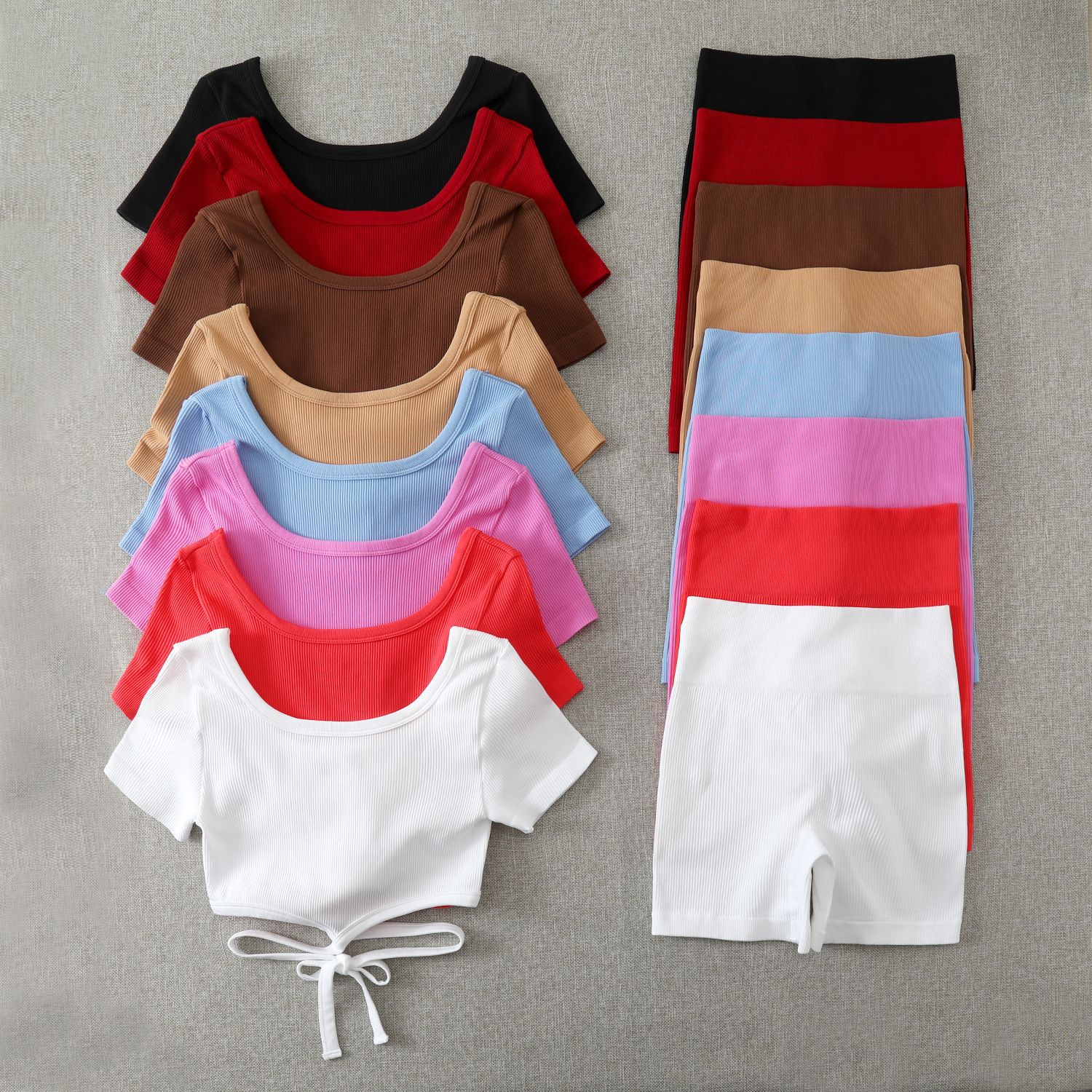 Women's Summer Sexy Casual Suit Shorts Short-Sleeved New Yoga Sports Suit Short Summer Running Fitness