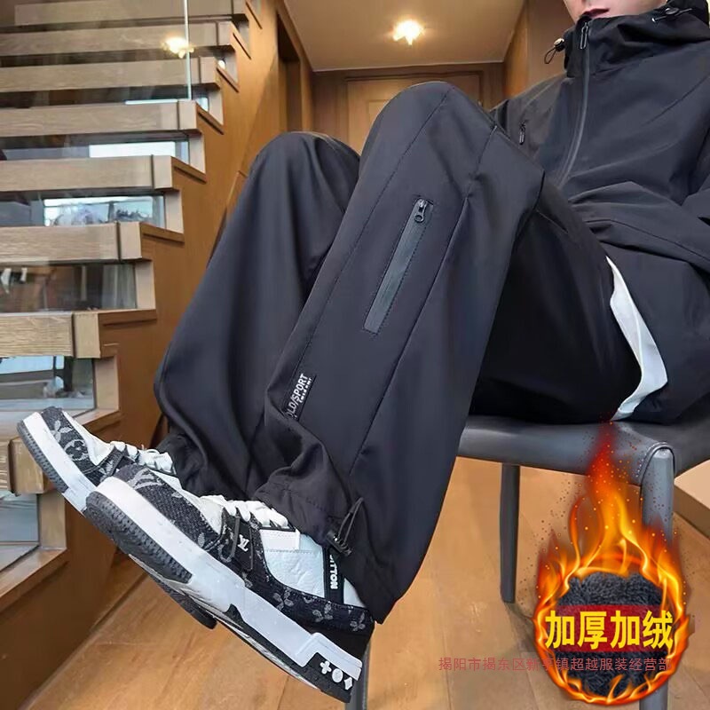 Clearance Sale: Men's 2025 New Autumn/Winter Fleece-Lined Loose Straight Casual Sports Cargo Pants