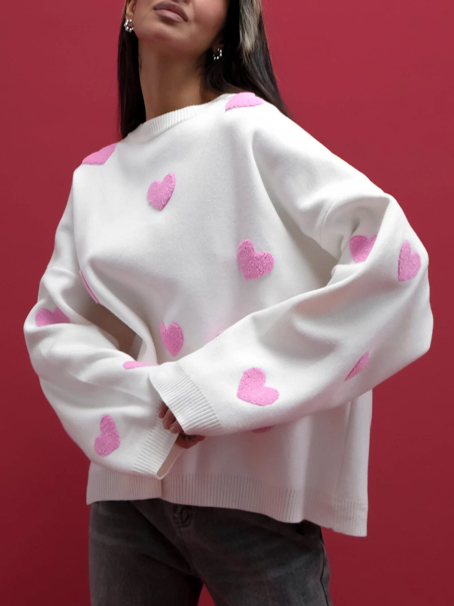 Women's Sweater Long Sleeve Sweaters & Cardigans Streetwear Heart Shape display picture 25