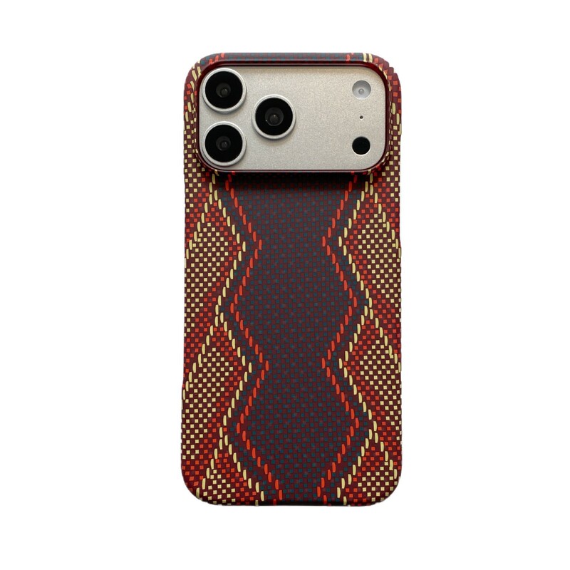 Kevlar Pattern Suitable for Iphone17Promax Mobile Phone Case Apple 16Pro Carbon Fiber Half-Pack Pc Protective Cover