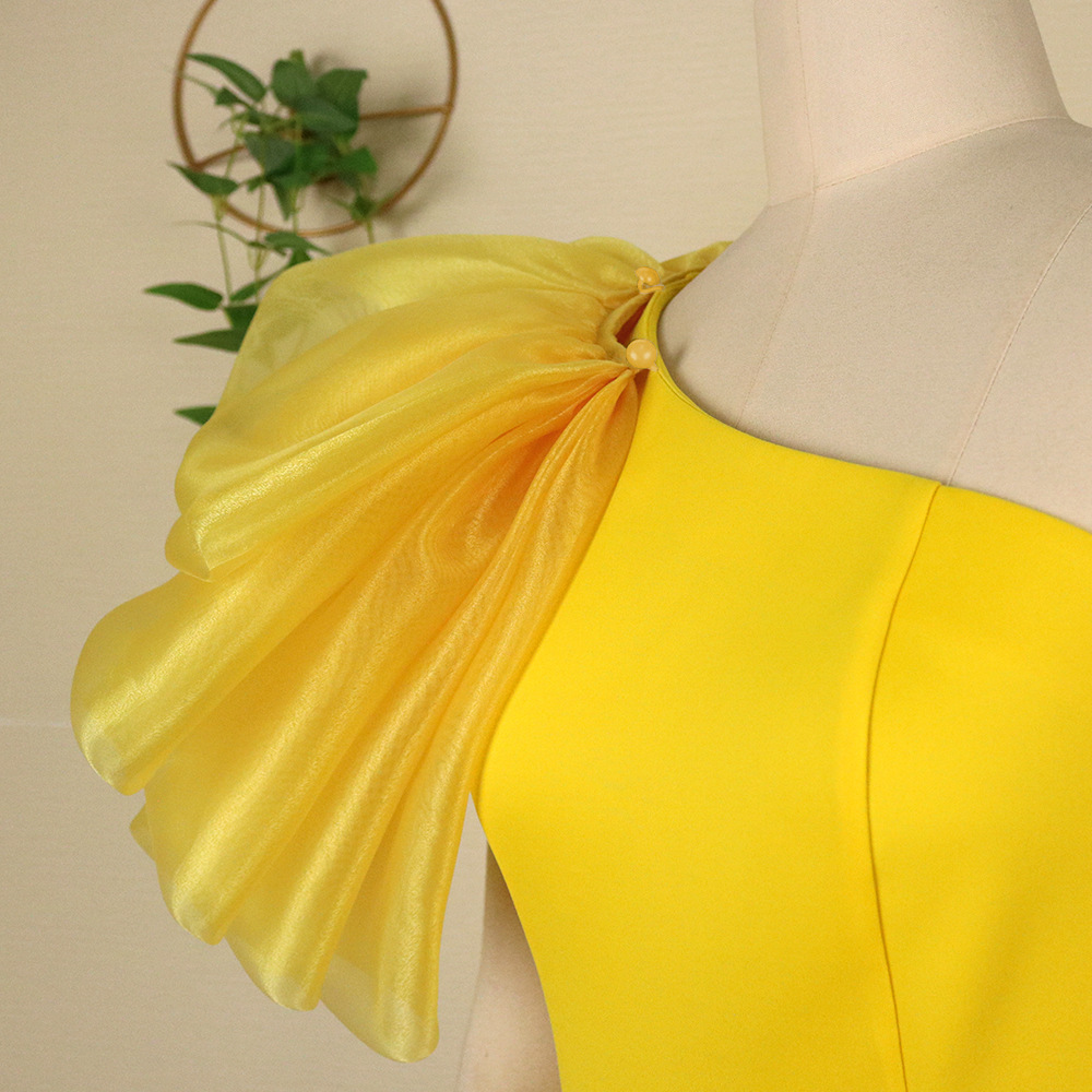 Damenbekleidung Sexy schulterfreies durchsichtiges Organza-Partykleid mit hoher Taille und Hüftrock in Übergröße_voghion.com