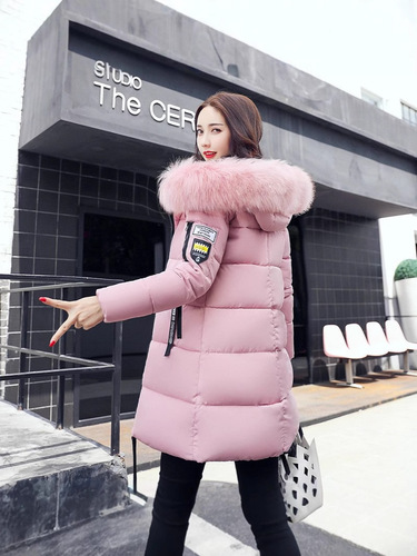 Cross-border 2025 Women's Medium-Long Slimming Hairy Down Jacket with Thick Plush Hood for Plus Size Trendy Down Coat