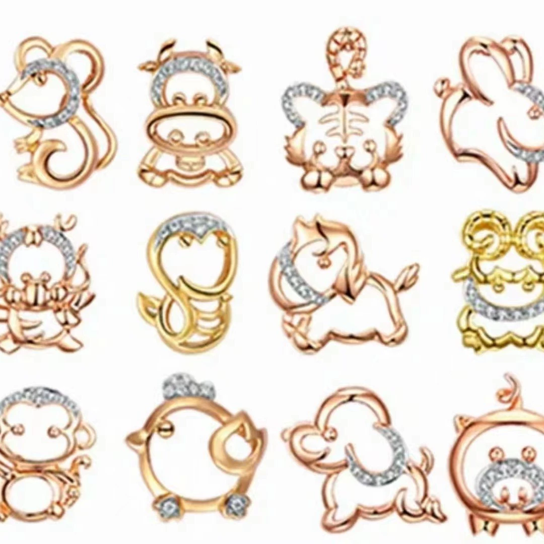 Ожерелье с китайским трендовым зодиаком, инкрустированное цирконом, нефритовый кулон, персонализированное универсальное медное серебро 925 пробы, материал по индивидуальному заказу