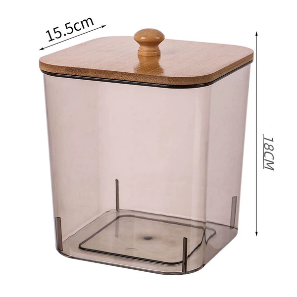 Large gray + bamboo cover + wooden handle