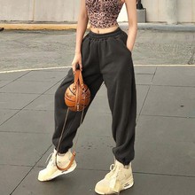 2022春夏欧美基础纯色束脚运动长裤跨境外贸时尚显瘦卫衣休闲裤女