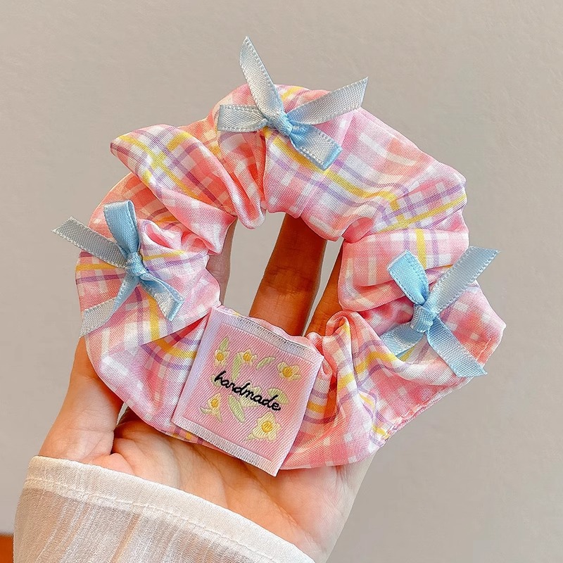 Colección de anillo de cabello lindo de intestino grande de verano de cola de caballo de cabeza de cuerda de flor de cabeza de niña universitaria estilo de alto valor de belleza joyería de cabello