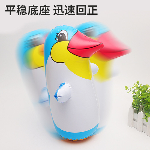 Cross-border inflatable penguin tumbler children's PVC inflatable toy colorful penguin street stall night market wholesale