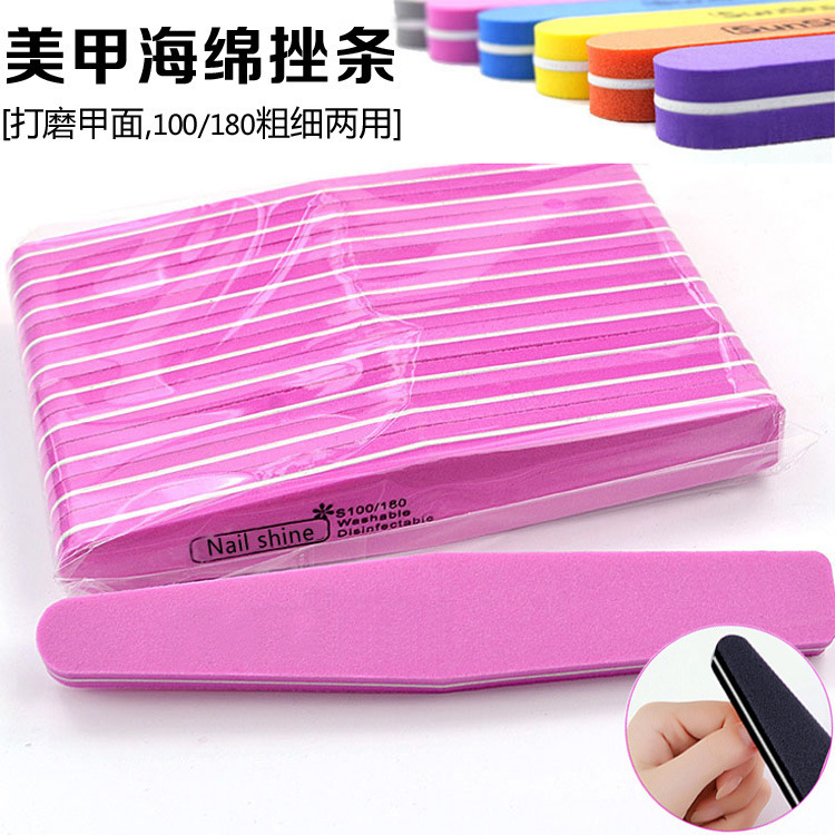 Nail salon use sponge rubbing strip nail polishing strip unloading phototherapy nail sponge polishing strip set