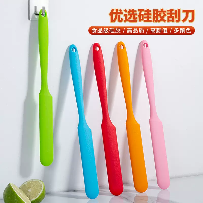 跨境烘培长条刮刀全包一体式双边硅胶刮刀牛油奶油搅拌刀刮边抹刀