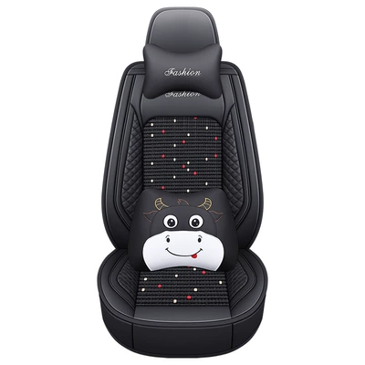 customized for seven-seat cow ice: Modelə uyğun (Original) oturacaq örtükləri - bls-mysterious-black-cartoon-version-single-seat-11