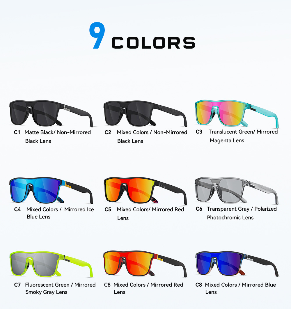 KDEAM große Sonnenbrille neu polarisiert einteilig Sportsonnenbrille winddicht Sonnenbrille Metallscharnier KD528-PLUS