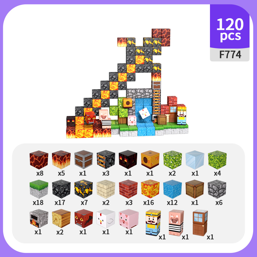 Cross-border My Magnetic World 2.0cm Magnetic Block Blocks Kids Magnetic Granules Juguetes Magnetic Block Set
