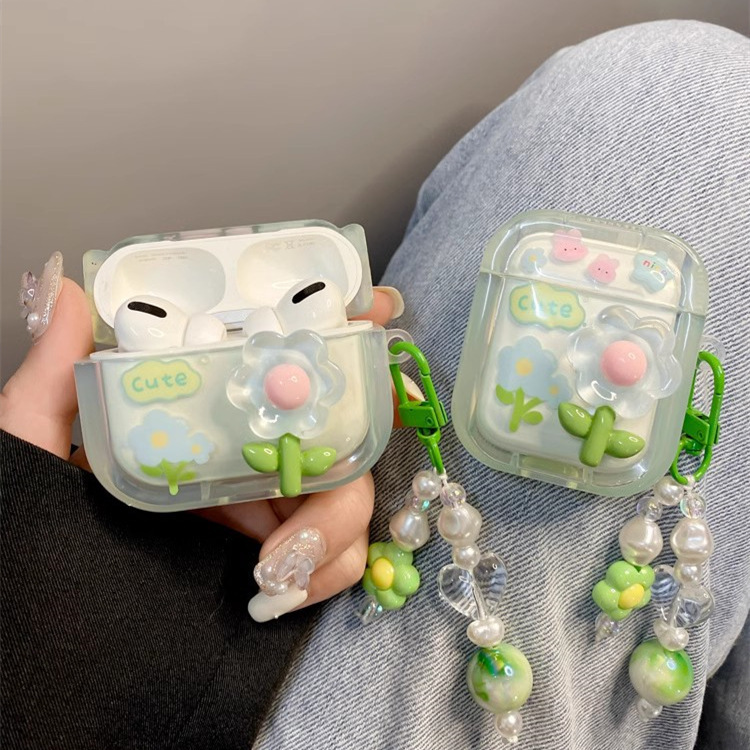 Ins-Style Fresh Green Floral Design Suitable for Airpods4 Apple Pro3 Protective Case 3Rd Generation Earphone Case Silicone Soft Case Ins-Style Fresh Green Floral Design Suitable for Airpods4 Apple Pro3 Protective Case 3Rd Generation Earphone Case Silicone Soft Case