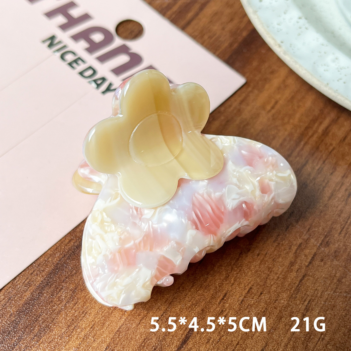 Retro nicho francés acético empalme flores tiñez agarrar clips temperamento pequeño tarjeta de cabello de tiburón clip de cabello adornamiento para mujeres image 9