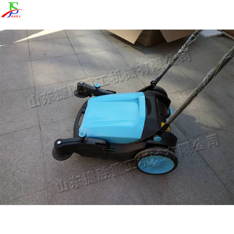 Mano push barredora taller portátil almacén barredora doble rodillo cepillo comunidad equipo de limpieza calle